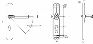 Maniglia con codice cromato Velvet 4320 apertura destra
