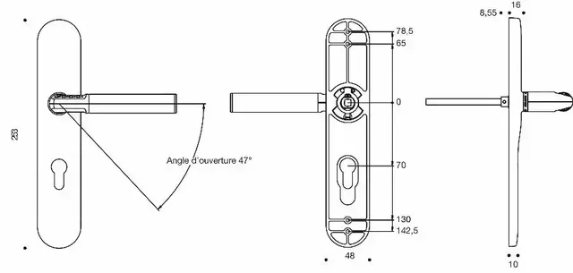 Maniglia con codice cromato Velvet 4320 apertura destra