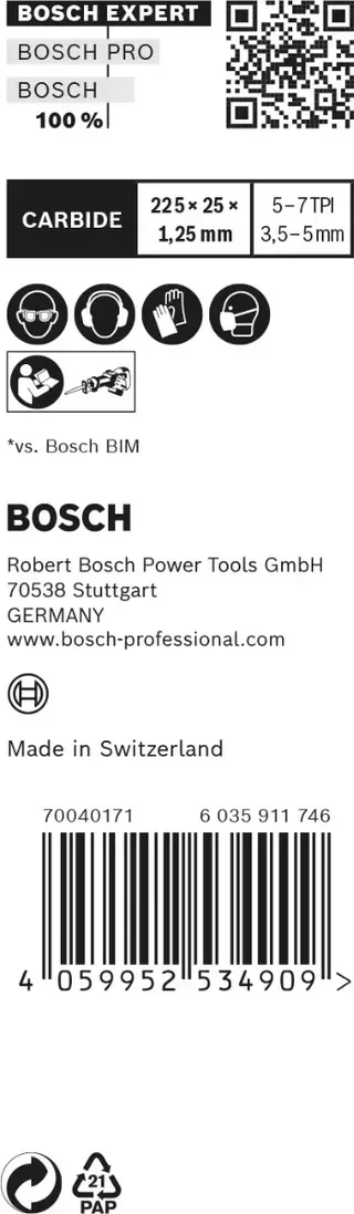 Bosch S 1167 XHM Expert Hartmetall Säbelsägeblatt 10er Set 225mm Holz Metall Abbruch