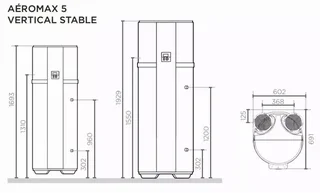 Thermor Aéromax 5 Heat Pump Water Heater - 150L Vertical Wall-Mounted - Connected A+ Energy Efficient