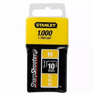 Grapas STANLEY Tipo H 1-TRR13 de acero galvanizado para grapadora TR40