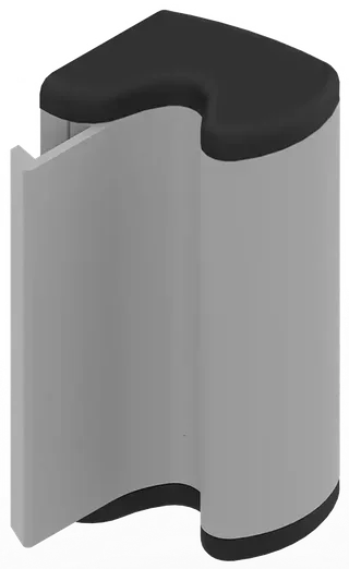 Arrêt de porte coulissant Sorgho 92mm aluminium La Croisée DS Gris 6126