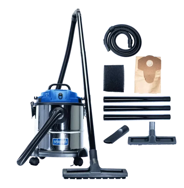 Aspirapolvere liquidi e solidi SCHEPPACH NTS20 - 20L 1200W serbatoio in acciaio inox