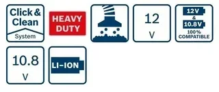 Aspirapolvere senza fili Bosch GAS 12V - 2 batterie 2,5Ah e accessori