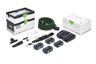 Aspirapolvere senza fili Festool CTMC SYS HPC 4.0 I-Plus 576942 - 4 batterie 18V 4.0Ah + caricatore doppio
