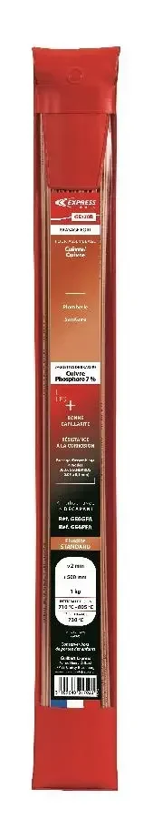 Baguette brasure phosphorée 7% cuivre Ø2mm 500mm 1kg GE170B