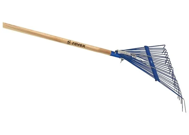 Rastrello per Prato REVEX 550052 Filo Piatto per Raccolta Foglie e Rami - Attrezzo da Giardino