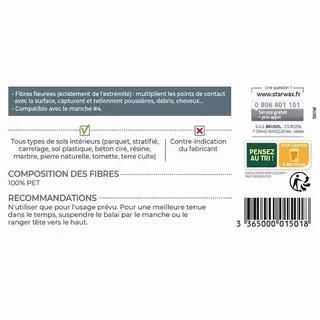 Scopa Dritta STARWAX 1501 Spolveramento Pavimenti Interni Parquet Piastrelle