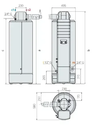 Termo de Gas Ariston Optima VX 200 FR STYX 200L - Ref. 3211230