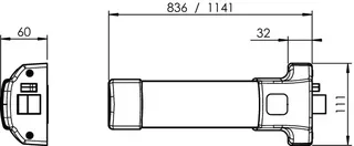 Barre anti-panique JPM Push 90+ blanche 1141 mm - PJ1100-68-0A