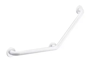 Barre d'appui inclinée 135° 400x400 mm blanche PMR DELABIE