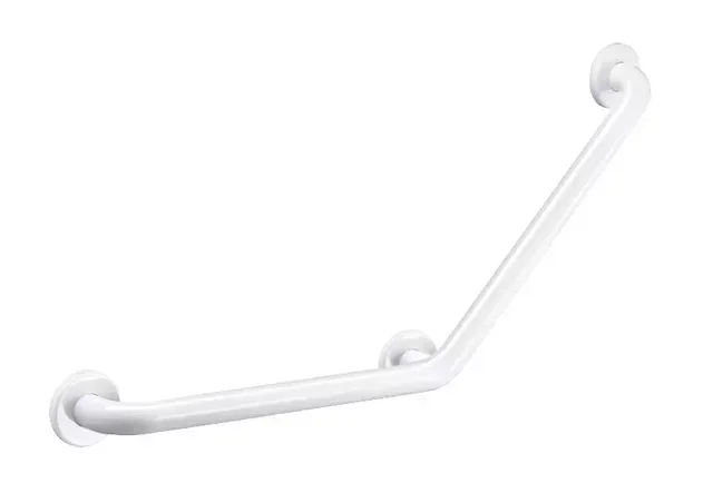 Barre d'appui inclinée 135° 400x400 mm blanche PMR DELABIE