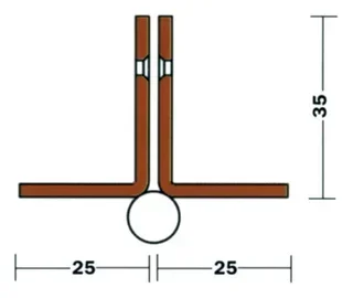 Barre de pivotement marron H2200 140mm 3 paumelles butée à bille cornière 25x35 DEVISMES 10293