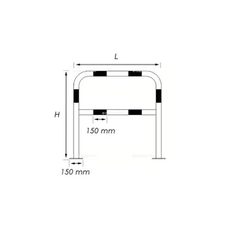 Barrière sécurité industrielle VISO BAR620NJ acier galvanisé noir jaune 2000x1000 mm
