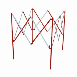 Barrière chantier extensible acier rouge blanc VISO 1,30m H1,05m