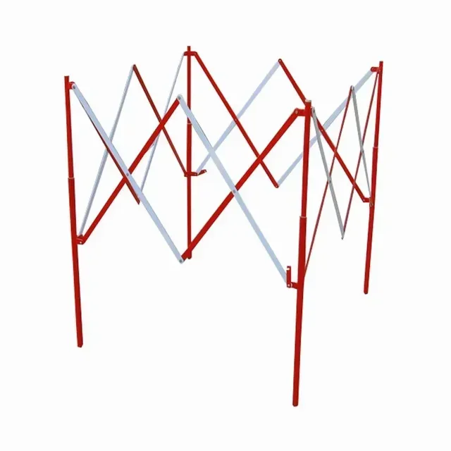 Barrière chantier extensible acier rouge blanc VISO 1,30m H1,05m