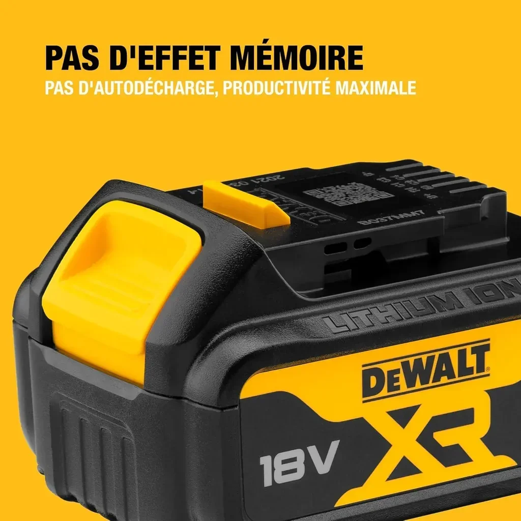 Batterie DEWALT 18V 4Ah XR Li-Ion DCB182-XJ pour outils électroportatifs