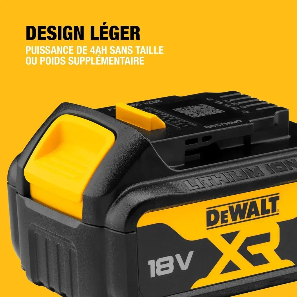 Batterie DEWALT 18V 4Ah XR Li-Ion DCB182-XJ pour outils électroportatifs