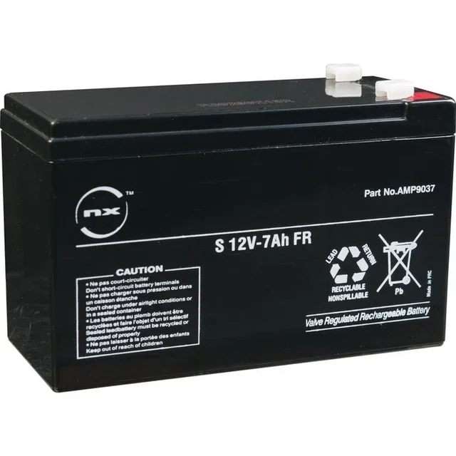 Batterie EFF 12V 7Ah modèle 718004 pour système contrôle d'accès et alimentation de secours 12V 2A