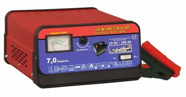 Chargeur batterie LACME BAC 80 7,5A 6V/12V avec ampèremètre