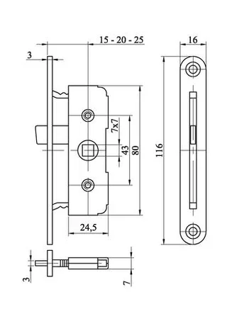 Batteuse réglable MAP 220 acier bichromaté 3 déports axe 15-20-25mm