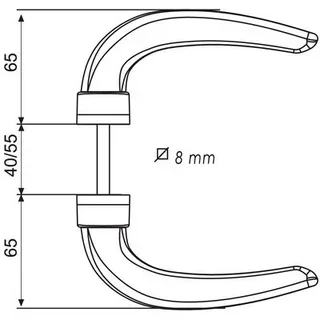 Braccio doppio Horus Midi FAPIM alluminio grigio 8 mm - 2053I