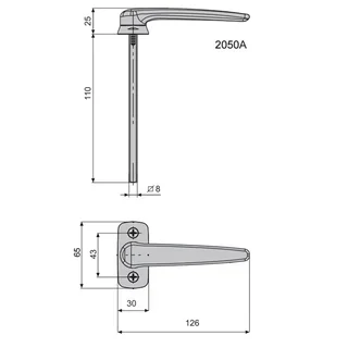 Braccio limitatore finestra singolo Horus 2050A FAPIM grigio G5 quadrato 8mm