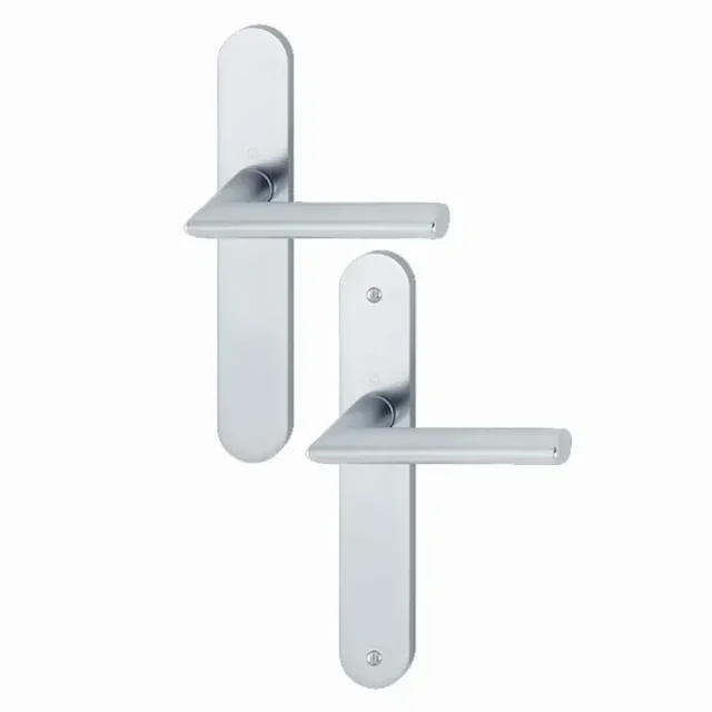 Béquilles doubles HOPPE Stockholm plaque large aluminium porte intérieure design moderne