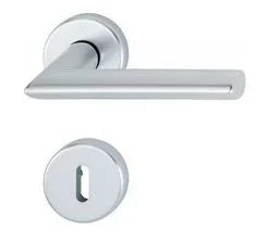 Béquilles doubles HOPPE Stockholm aluminium argent rosace entrée clé L