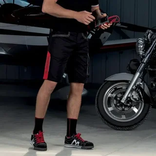 Bermuda de Trabajo Facom Turn Negro Gris Rojo FXWW6000E - Pantalón Corto Laboral Hombre