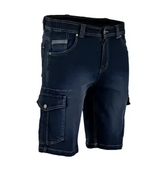 Bermuda jeans elasticizzato multitasche LMA RADE modello 6113 - denim blu