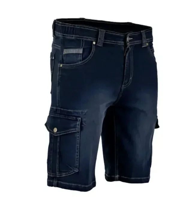 Bermuda jeans elasticizzato multitasche LMA RADE modello 6113 - denim blu
