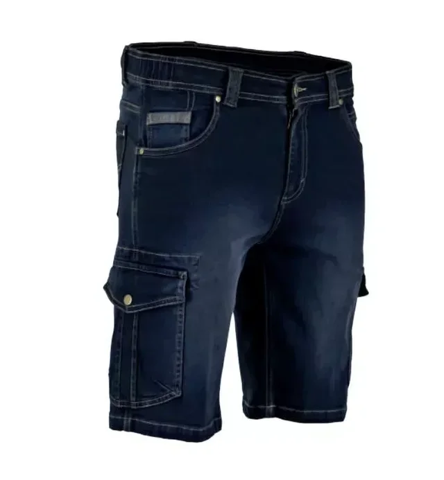 Bermuda jeans elasticizzato multitasche LMA RADE modello 6113 - denim blu