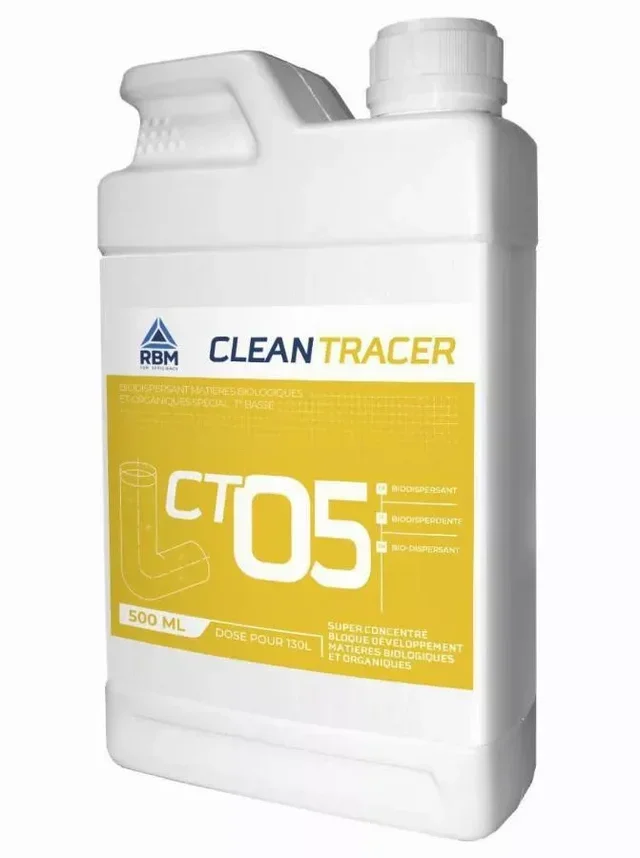 RBM Clean Tracer CT05 Biodispersante Suelo Radiante Anti-Algas Trazador 130m²