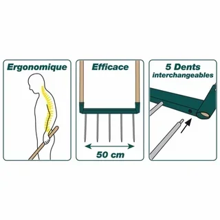 BiogrifNaturovert 5 dents manche bois PEFC LEBORGNE 320301