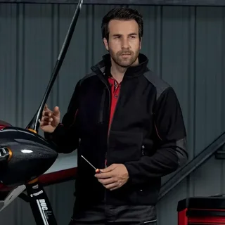 Chaqueta polar con cremallera hombre FACOM Shift negra FXWW2010E - Chaqueta profesional impermeable 3 capas con refuerzos Oxford