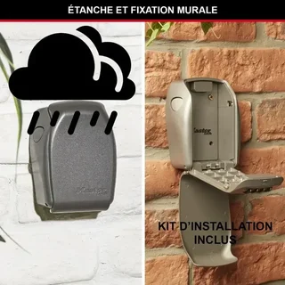 Boîte à clés sécurisée Master Lock 5415EURD murale à combinaison 4 chiffres aluminium
