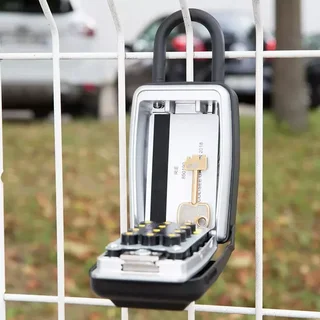 Master Lock 5422EURD Caja Segura para Llaves Montaje Pared Combinación Botones Aluminio Asa