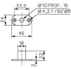 Boîte à roulement ASSA ABLOY 3272 chromée brillante - Réf. 3280.30.0