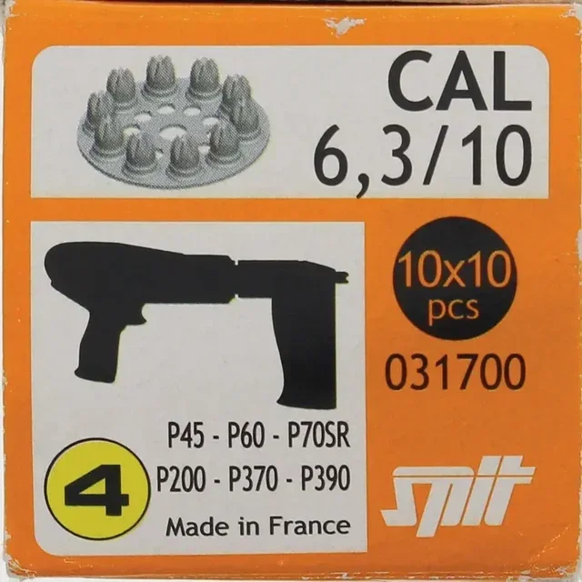 Box of 10 SPIT 031700 6.3/10 Yellow Powder Cartridges