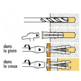 Scatola 100 tasselli espansione SPIT Ø6x25 mm con viti 3/5 - Ref. 198160