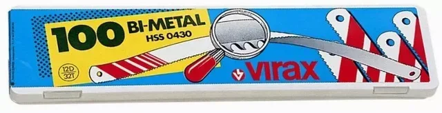 Boîte 100 lames scie HSS bi-métal VIRAX 43012 - inox cuivre