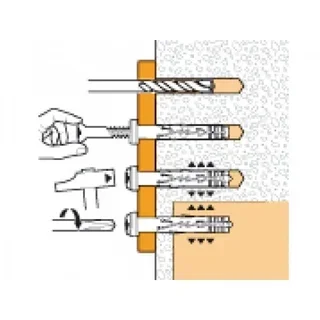 Scatola 200 tasselli a percussione HIT M SPIT 5x25 mm collare piatto fissaggio espansione