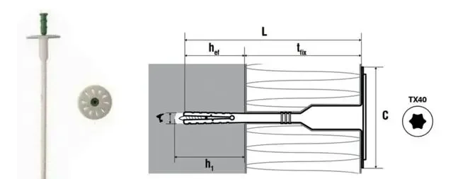 Boîte 200 vis fixation isolant 8x155 mm acier SCELL-IT