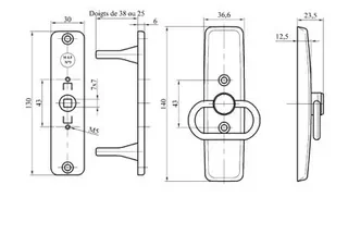 Boîtier tringle à larder MAP MASSARD N°9 380mm 9 crochets