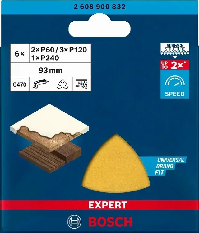 Disques abrasifs Bosch Expert Delta C470 93mm bois peinture