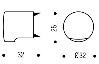 Bouton de meuble cuir vachette blanc 32 mm - Réf. 81913