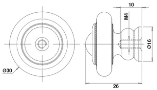 Bouton de meuble rustique bronze vieilli Ø30mm - Modèle N270