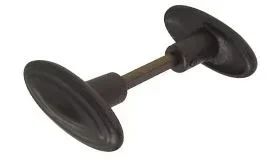 Bouton double ovale Rollinger C1902EN fonte époxy noir 6mm porte 50-70mm