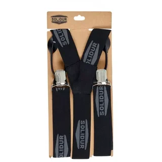 Bretelle a Bottoni SOLIDUR Nere ACBR02 - Tripla Fissatura Universale